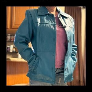 Wilson Leather Women's Jacket - teal/blue